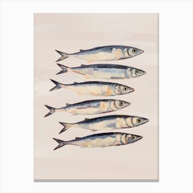 Sardines In Blush Pink Canvas Print