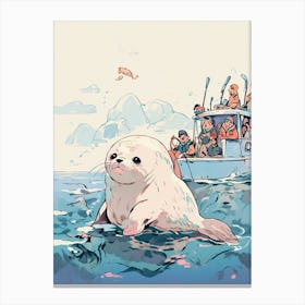 Seal In The Arctic Canvas Print