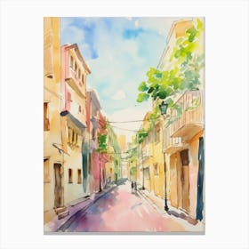 Taranto, Italy Watercolour Streets 2 Canvas Print