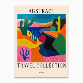 Abstract Travel Collection Poster Mexico 3 Canvas Print