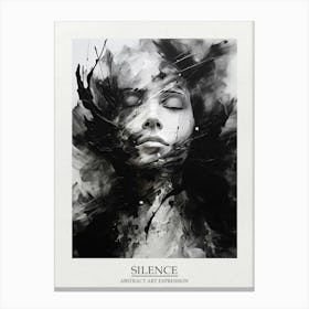 Silence Abstract Black And White 10 Poster Canvas Print