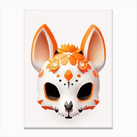Animal Skull Orange Kawaii Canvas Print