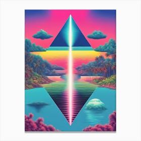 Tropic Triangles Psychedelic Vaporwave Canvas Print