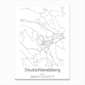 Deutschlandsberg,Austria Minimalist Map Canvas Print