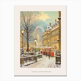 Vintage Winter Poster London United Kingdom 3 2 Canvas Print