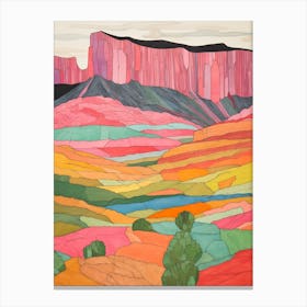 Mount Roraima South America 1 Colourful Mountain Illustration Canvas Print