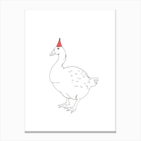 Goose In Party Hat Canvas Print