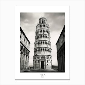 Poster Of Pisa, Italy, Black And White Analogue Photography 4 Canvas Print