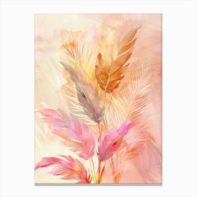 Watercolor Of Palm Leaves Canvas Print