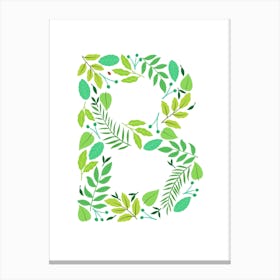 Leafy Letter B Canvas Print