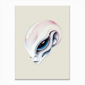 Alien Head Illustration Canvas Print