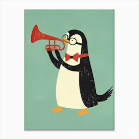 Penguin Playing Trumpet Canvas Print