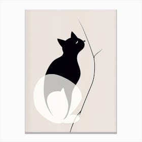 Cat Line Art Abstract 1 Canvas Print