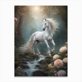 Unicorn In The Forest 4 Canvas Print