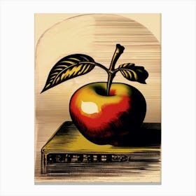 Apple On A Book, Inspired By Rembrandt Canvas Print