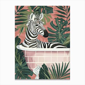 Bathtub Zebra Mid Century Canvas Print