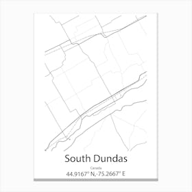 South Dundas,Canada Minimalist Map Canvas Print