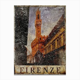 Vintage Travel Poster ― Firenze Travel Poster Canvas Print