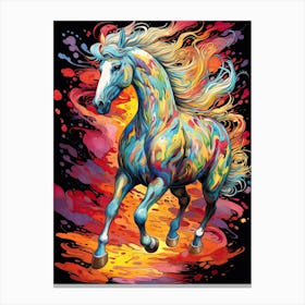 A Horse Painting In The Style Of Broken Color 3 Canvas Print