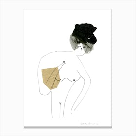 Nude Woman With Shape Canvas Print