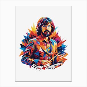 The Beatles Ringo Starr 01 Portrait Music Icon WPAP Pop Art Style Canvas Print