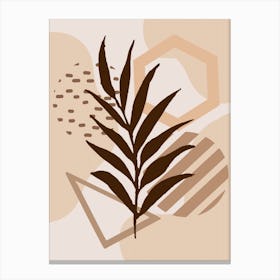 Leaf On A Beige Background 1 Canvas Print