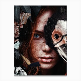 Redhead Woman with Toucan Canvas Print