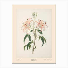 Himeyuri Okinawan Lily 1 Vintage Japanese Botanical Poster Canvas Print