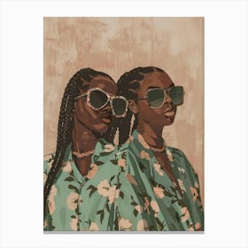 Two African Women In Sunglasses Canvas Print