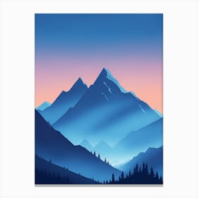 Misty Mountains Vertical Composition In Blue Tone 42 Canvas Print
