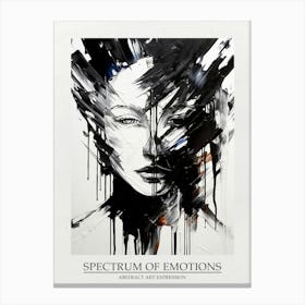 Spectrum Of Emotions Abstract Black And White 2 Poster Canvas Print