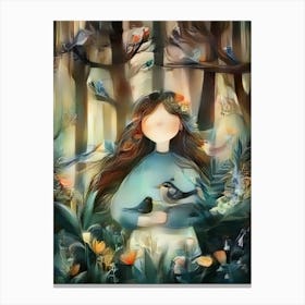 Luxmango Acrylic Artstyle Women In Forest Canvas Print