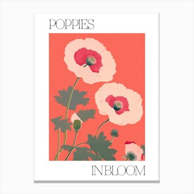 Poppies In Bloom Flowers Bold Illustration 2 Canvas Print