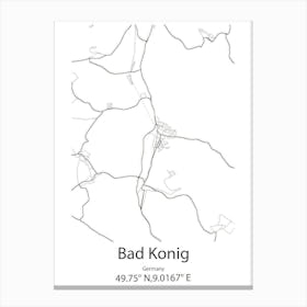 Bad Konig,Germany Minimalist Map Canvas Print