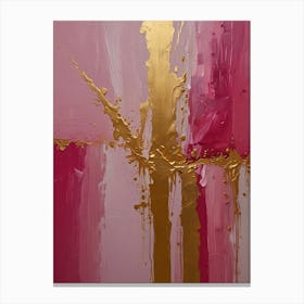 Pink And Gold Abstract Painting 1 Canvas Print