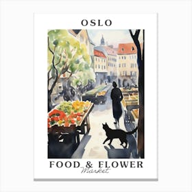 Food Market With Cats In Oslo 3 Poster Canvas Print