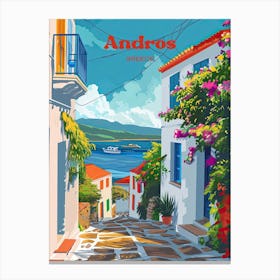 Andros Greece Island Art Illustration Canvas Print