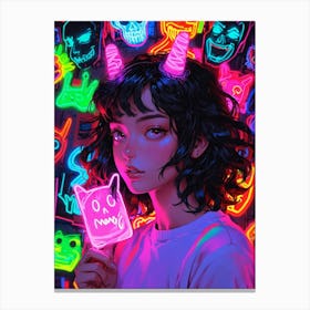 Neon Girl 5 Canvas Print