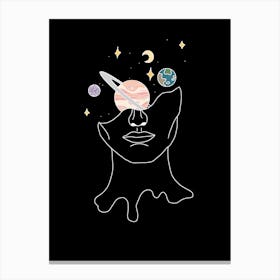 Girl space head Canvas Print