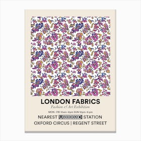 Poster Aster Bloom London Fabrics Floral Pattern 4 Canvas Print