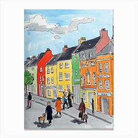 Dublin, Dreamy Storybook Illustration 3 Canvas Print