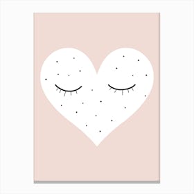 Sleepy Heart Rosé Canvas Print