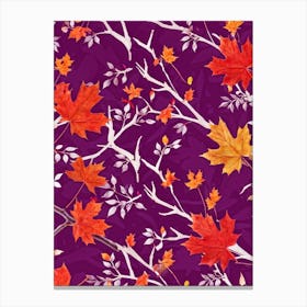 Abstract Autumnal Wallpaper Featuring A Vivid Top View Of An Oak And A Maple Tree Their Branches Ab (1) 2 Canvas Print