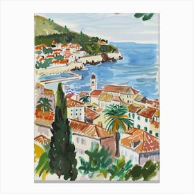 Travel Poster Happy Places Dubrovnik 5 Canvas Print