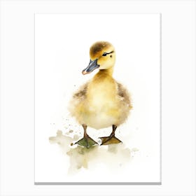 Baby Duckling Watercolour Nursery 1 Canvas Print