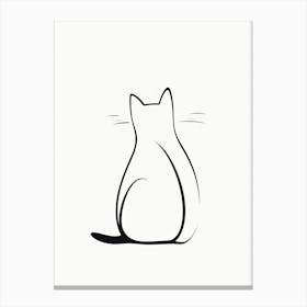 Minimalist Cat Line Drawing 1 Canvas Print