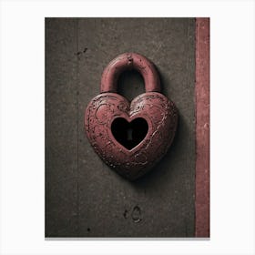 Heart Lock Stock Photo Canvas Print