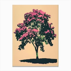 Alder Tree Colourful Illustration 3 Canvas Print