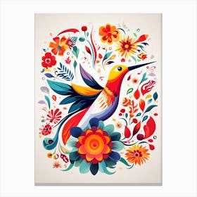Scandinavian Bird Illustration Hummingbird 1 Canvas Print