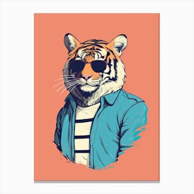 Tiger Illustrations Wearing A Polo Shirt 1 Canvas Print
